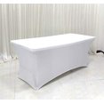 thumbnail image 2 of Cubierta de mesa para mesas, Spandex Stretch Lycra Cubierta de tela Mesa de caballete de pata rectangular de 6 pies Banquete de boda 183 * 76 * 76 cm (blanco). Afortunado Sencillez, 2 of 5