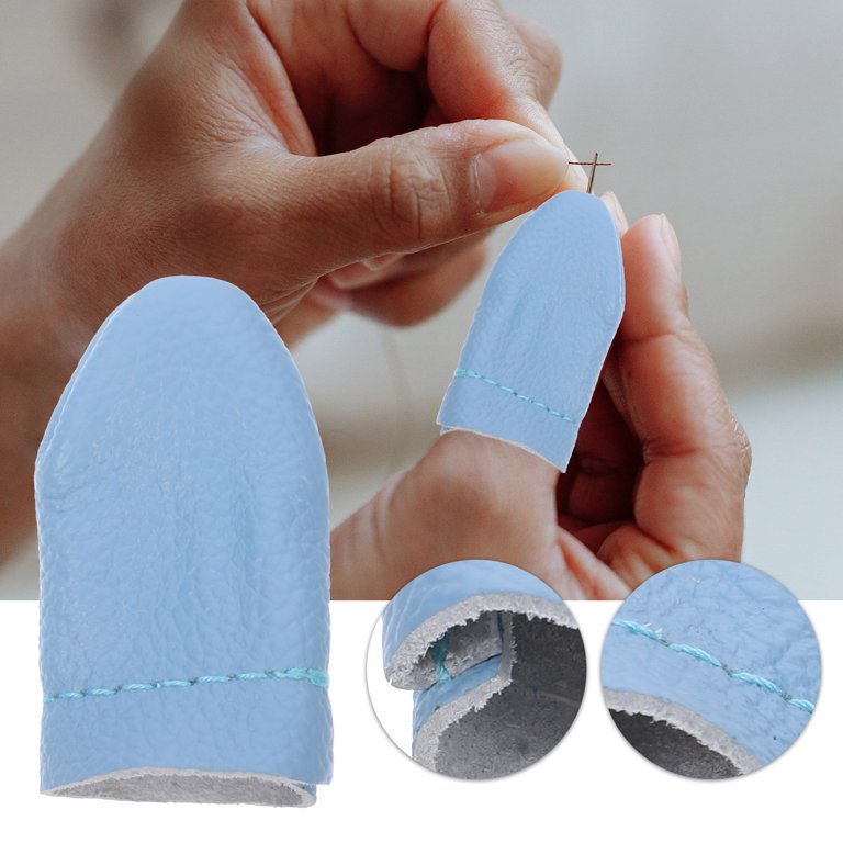 Leather Finger Guards For Needle Felting - Genuine Suede Thimbles For Crafting & Sewing Protection