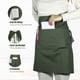 thumbnail image 4 of Delantales únicos con bolsillos, delantal de cintura adecuado para servir y cocinar, 27.56"x19.69", verde ejército, 4 of 7