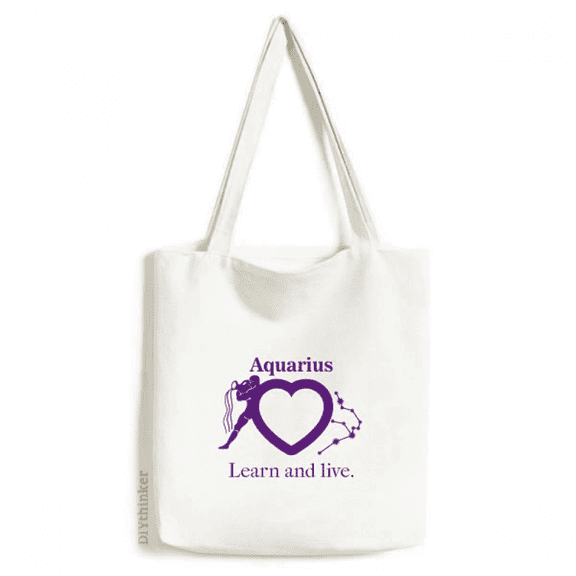 Motivation Constellation Love Aquarius Tote Canvas Bag Shopping Satchel Casual Handbag