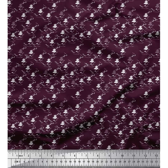 Soimoi Rayon Fabric Leaves & Lotus Shirting Print Fabric by The Yard 56 Inch Wide