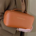 thumbnail image 1 of High Pillow Makeup Bag Portable Large Capacity Travel Wash Storage Bag,Yellow Leather Storage Bag, 1 of 4
