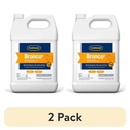 (2 pack) Farnam Bronco e Horse Fly Spray with Citronella for Horses, Dogs & Premises, Refill, 128 fl oz