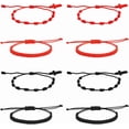 thumbnail image 1 of 8 pulseras de cuerda roja de 4 estilos, unisex, de la amistad, con nudo ajustable, de la suerte, de protección y a juego., 1 of 7