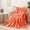 Coral, variant on Ultra Soft Flannel Throw Blanket for Couch Bed Chair - Cozy Warm Lightweight Bedding, Light O-range