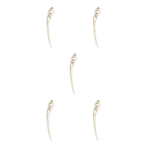 Qarigey Libro Clip colgante líneas de arte etiqueta signos páginas fabricantes Simple palo de pelo para niños adultos mujeres bronce antiguo Bronce antiguo 5piezas Qarigey CBP255661