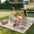 thumbnail image 4 of Lavender Bird Outdoor Rug 3x5 Ft - Reversible Patio Rug Outdoor Camping Rugs, Country Purple Garden Flowers Spring Washable Indoor Outdoor Area Rugs, Non-Slip Outdoor Carpet Runner for Deck/Porch, 4 of 8