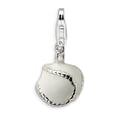 thumbnail image 1 of 925 Sterling Silver RH 3-D Polished & Enamel Baseball With Lobster Clasp Charm Pendant; for Adults and Teens; for Women and Men, 1 of 1