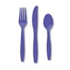 Premium Plastic Cutlery Assortment Purple, Pack of 24, 6 Packs
