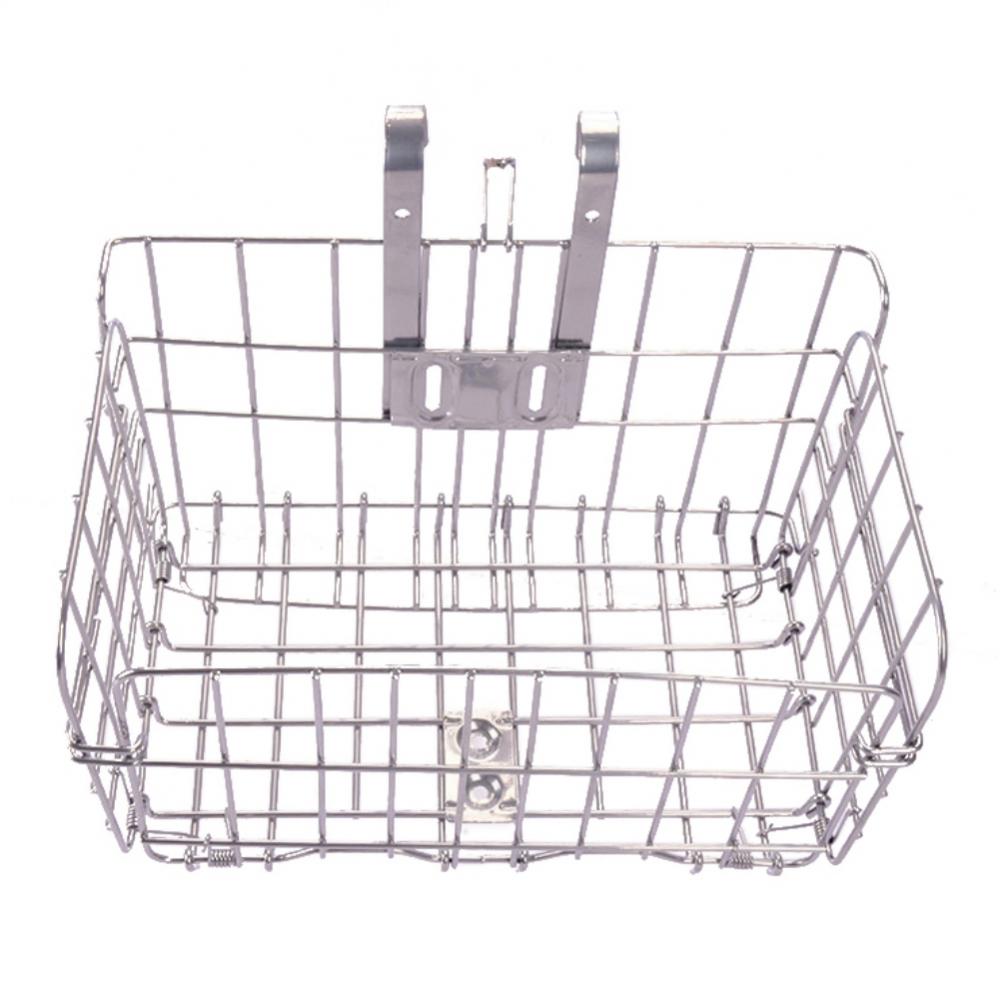 Folding Bike Front Basket, Bike Wire Basket with Handles, Easy