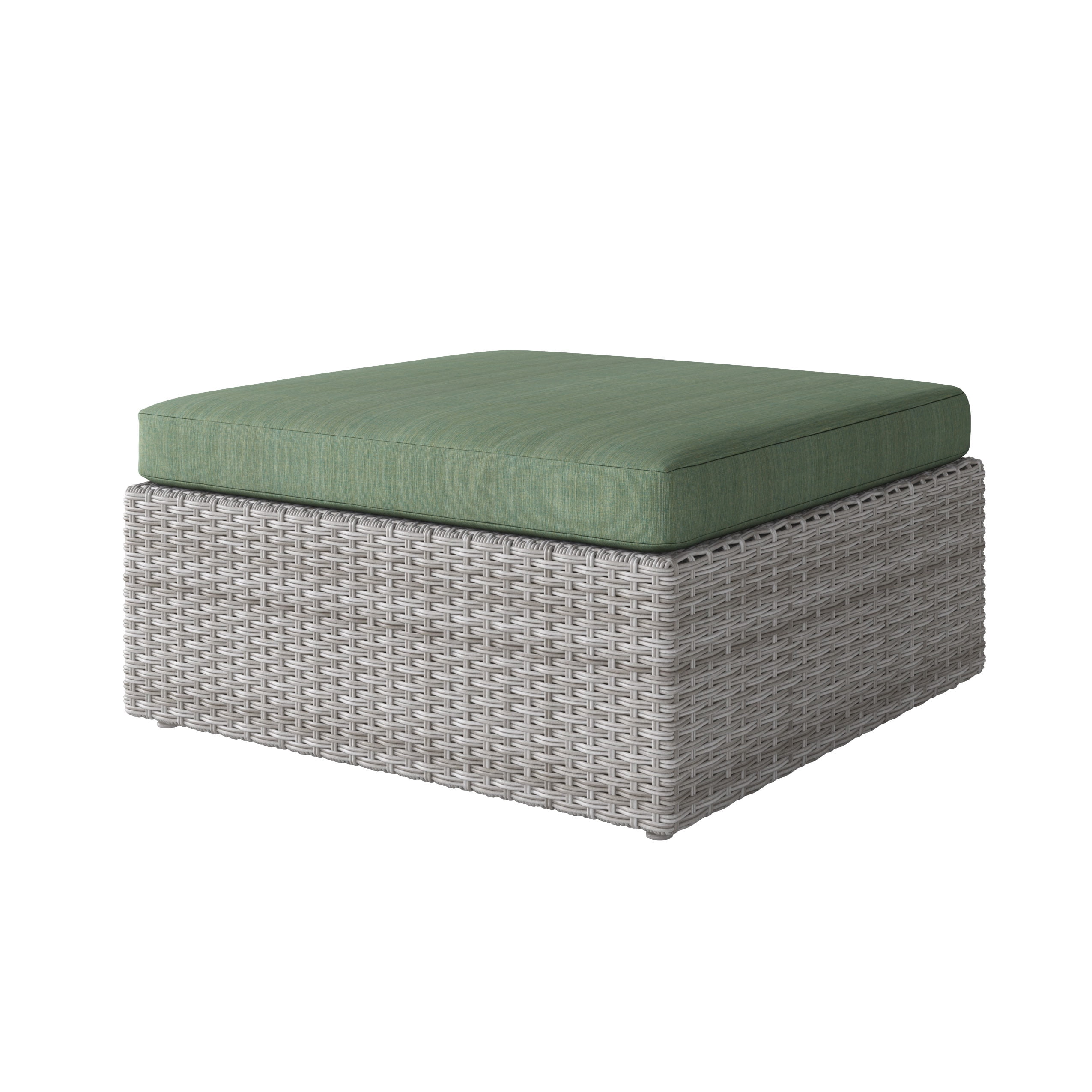 Blended Grey Weave Weather Resistant Oversized Patio Ottoman Walmart