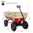 thumbnail image 2 of Kumix Wagon Cart for Kids, Heavy Duty Utility Wagon with 10'' Air Tires, Removable Sides, 330LBS Capacity for 2 Kids, All-Terrain Pulling Beach Cart, Garden Wagon Cart, Red, 2 of 7