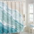 thumbnail image 2 of Beach Ocean Themed Waterproof Shower Curtain, Teal Blue Cute Nautical Coastal Shower Curtains for Bathroom Decor, Summer Tropical Fabric Shower Curtain Set with Hooks 72"W x 72"L (Pack of 1), 2 of 6