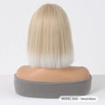 thumbnail image 3 of Peluca de cabello sintético liso con flequillo, pelo corto Bob, Rubio, degradado, aspecto Natural, alta densidad, suave, fiesta diaria, resistente al calor, 3 of 4