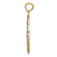 thumbnail image 3 of 14k Yellow Gold Solid Textured Polished Open back and Rhodium Believe Peace Faith Hope Religious Guardian Angel Pendant, 3 of 4