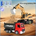 thumbnail image 3 of Remote Control Excavator and Dump Truck Toy Set - RC Construction Vehicles Toy with Lights and Sounds, Present for Toddlers 6-12 Year Boys Girls, 3 of 6