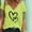 Yellow, variant on Aloohaidyvio Tops,Womens Casual Fashion Loose V-Neck T-Shirt Printed Short-Sleeved Tops