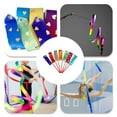 thumbnail image 4 of NIBOLOG Rhythmic Gymnastics Ribbon Vibrant Color Extra Soft Smooth Flexible Dancer Wand Twirling Dance Streamer for Kids, 4 of 7