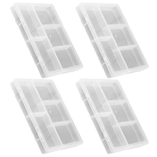 4pcs Plastic Storage Boxes with Lids, Divided Organizer for Hardware, Jewelry & Accessories, Stackable Design for Easy Access and Space Saving