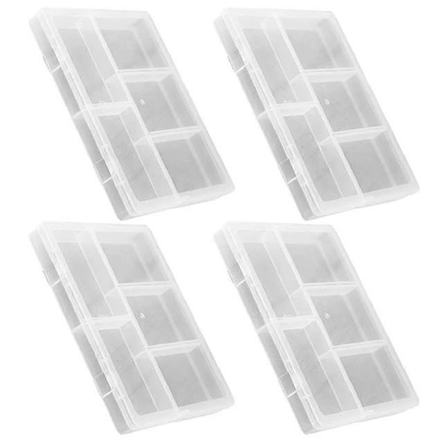4pcs Plastic Storage Boxes with Lids, Divided Organizer for Hardware, Jewelry & Accessories, Stackable Design for Easy Access and Space Saving