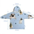 thumbnail image 7 of Pug and Footprints Blanket Hoodies for Kids 6-13YR Oversize Wearable Blanket Hoodies for Boys Girls Teens, 7 of 7