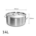 thumbnail image 6 of Stock Pot 14L Top Grade Thick Stainless Steel Stockpot 18/10 Silver, 6 of 9