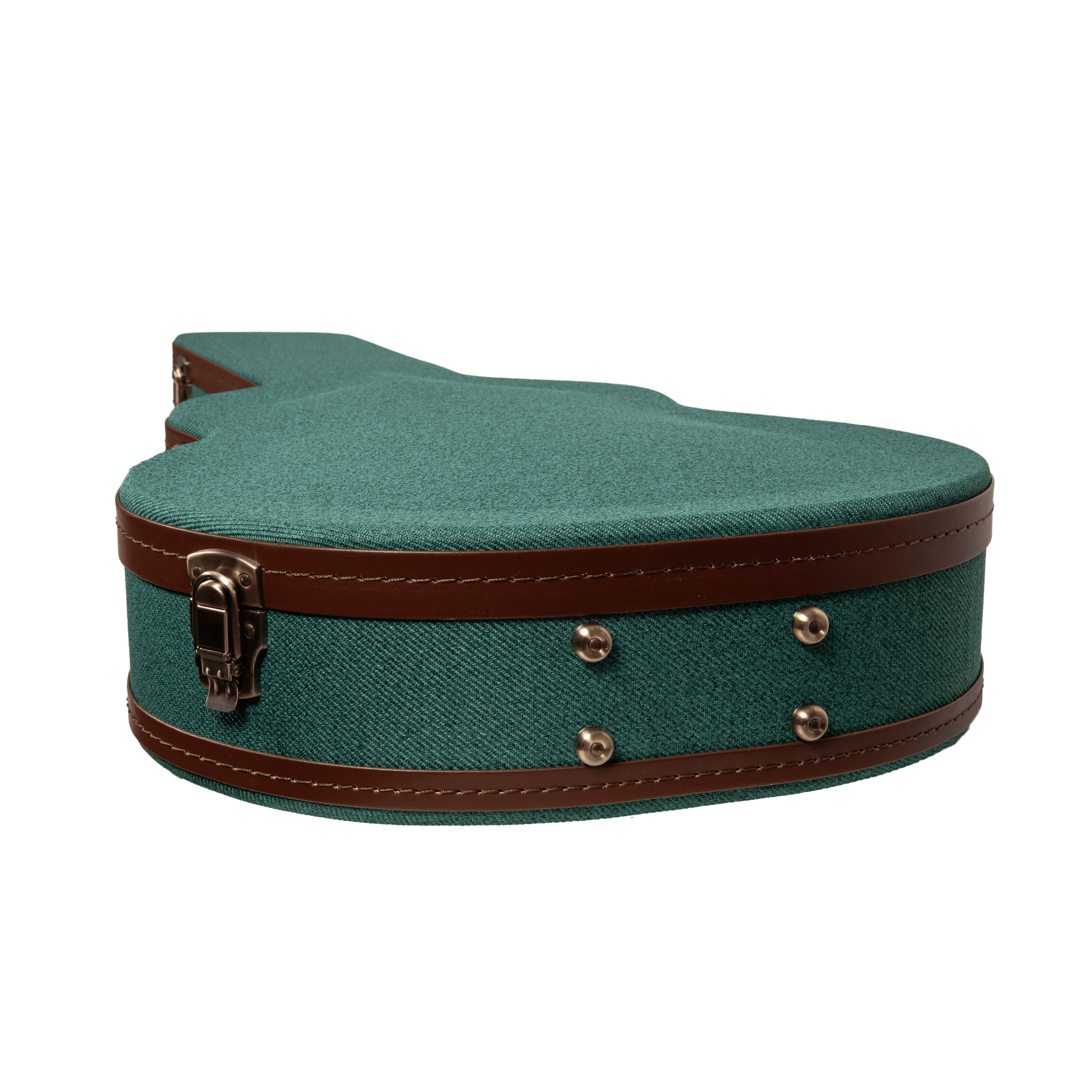 Crossrock Master Series-Wooden 335 Style 6-string Semi-Hollow Electric Guitar Case-Security Lock, Genuine Leather Handle, Reinforced Hardware, Storage Space-Malachite Blue Tweed