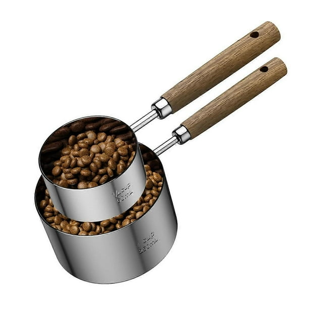 Stainless Steel Dog Food Scoop with Two-Pack Measuring-Cup: 1CUP and 1/4CUP-Perfect for Precise Pet Mealtime Portioning