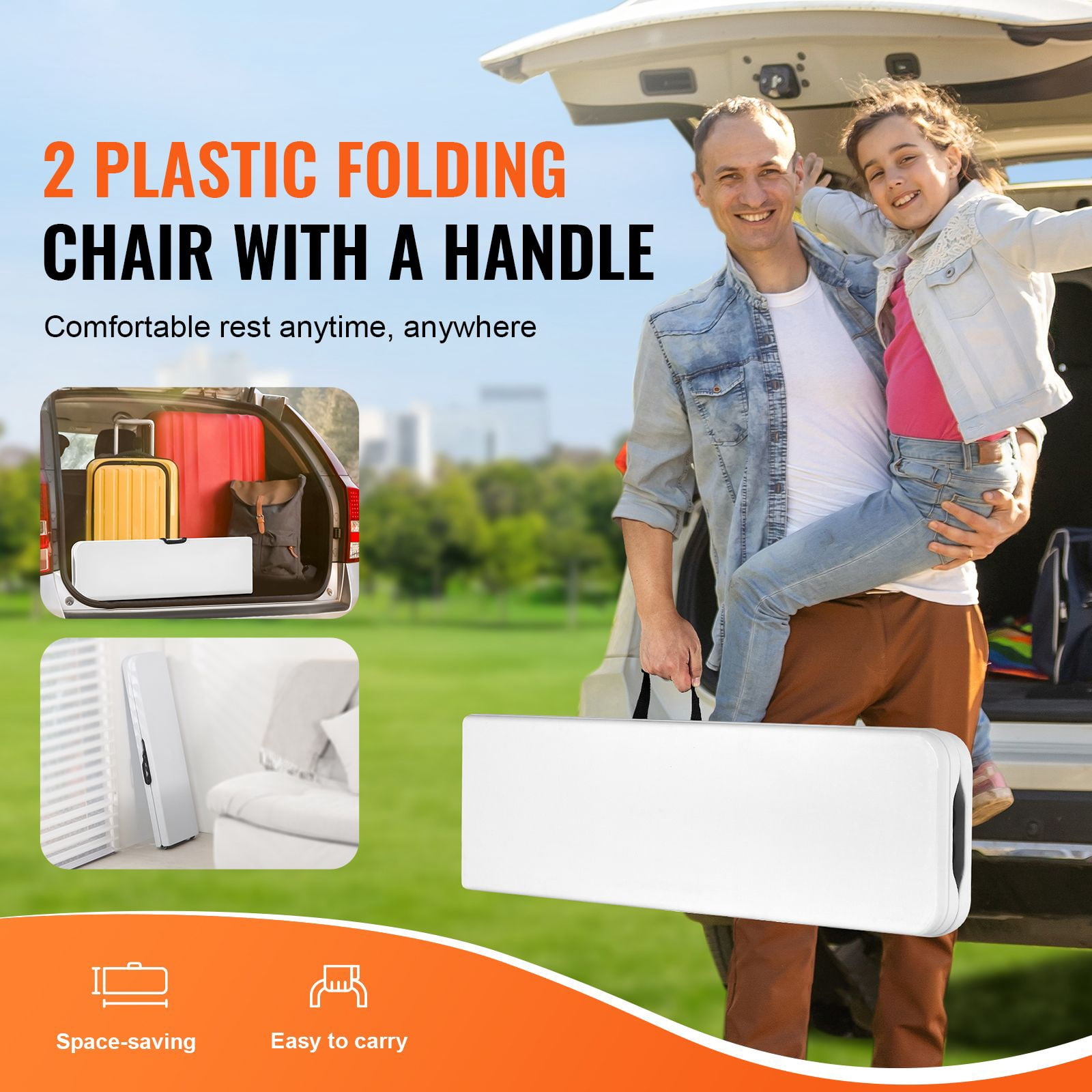 2 Pack Plastic Folding Bench, 6 ft Portable Bench for Indoor Outdoor Picnic Party Patio Camping Dining, Foldable Smooth HDPE Seat for Garden Soccer Entertaining Activities, White