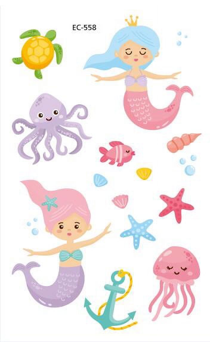 PartyPavillion Temporary Under the Water Tattoos Kids - Multicolor