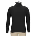 thumbnail image 7 of QTBIUQ Sweater Men Casual Solid Thickened Knit Pullover Long Sleeve Turtleneck Sweater Black, 7 of 7