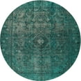 thumbnail image 1 of Ahgly Company Machine Washable Indoor Round Traditional Aquamarine Stone Green Area Rugs, 4' Round, 1 of 7