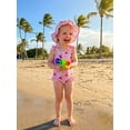 thumbnail image 6 of BemeyourBBs Toddler Baby Girl Swimsuit One Piece Swimsuit Infant Girl Bathing Suit Strawberr Bow Cherry Print Sleeveless Tie Shoulder Swimwear with Swim Cap Summer Beachwear, 6 of 9