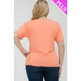 thumbnail image 5 of Saronite Basics Short Sleeve Round Neck Soft Classic T-shirt Top, Flamingo (Women's Plus), 5 of 5