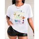 thumbnail image 1 of Camiseta Para Mujer De Verano Cuello RedondoWomen's Fashion Short Sleeve T-Shirt, With Colorful Gradient Butterfly & Inspirational Quote Print, Casual Round Neck TopFather's Day, Mother's Day, New Y, 1 of 7