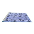 thumbnail image 2 of Ahgly Company Machine Washable Indoor Square Oriental Blue Modern Area Rugs, 6' Square, 2 of 4