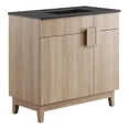 thumbnail image 3 of Modway Miles 36" Wood Bathroom Vanity with Tapered Legs in Black/Oak, 3 of 11