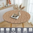 thumbnail image 4 of Elastic Round Tablecloth Fitted Washable Fitted Table Cover for Indoor and Outdoor Dining Table Cloth Protector,45"- 54", 4 of 6