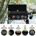 thumbnail image 6 of Blackstone Adventure Ready Outdoor Griddle, 2-Burner 22" Propane Flat Top Grill with Cover, Black, 6 of 17