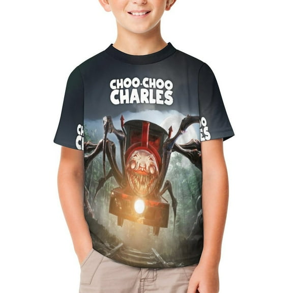 Kids Choo Choo Charles Tees Cartoon Short Sleeve T Shirts 3D Print Graphic Tee for Youth Boys Girls