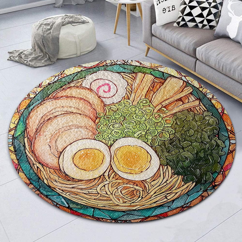 Round Area Rug, Sun63 Non-Slip Floor Mat, Soft Washable Carpet for Living Room Bedroom Decor 24 Inch