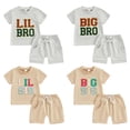 thumbnail image 7 of GYRATEDREAM Toddler Baby Boy Girl Matching Outfit Big Sister/Brother Little Sister/Brother Summer Short Sleeve Tops and Shorts Sets for 3Y, 7 of 7