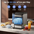 thumbnail image 5 of Ice Maker Countertop, Nugget Ice in 6 Mins, 44LBS/Day Chewable Ice Machine with Self-Cleaning, Large Water Tank for Home, Kitchen, Party, Camping, 5 of 10
