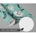 thumbnail image 6 of S4Sassy Lily Flower Wallpaper - Turquoise Wall Covering, 25" x 240" Self-Adhesive Vinyl Wall Paper, Decorative Walls Wrap, Easy DIY Walls Covering For Bedroom, Living Room, Living Space, 6 of 9