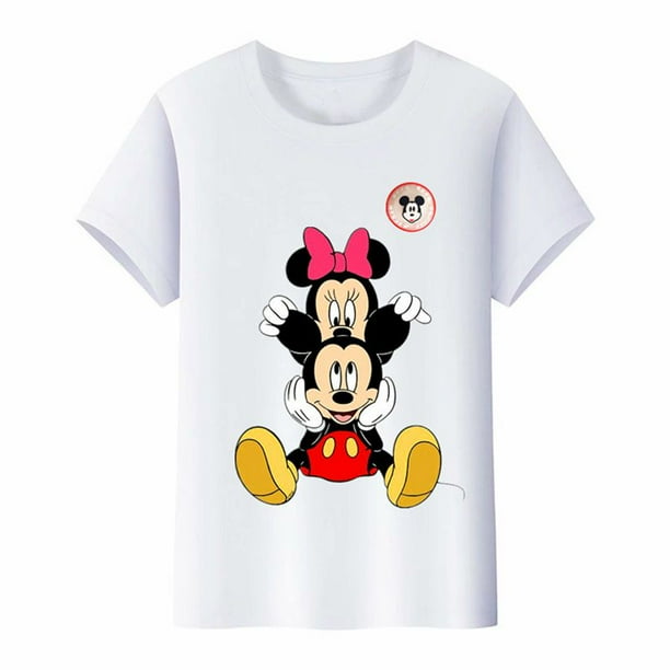Ropa de dibujos animados de Disney para niños, camiseta de Mickey Mouse Minnie, camiseta de verano de manga corta con luz LED para niños, camisetas para niñas, Top4T para niños pequeños Gao Jinjia LED