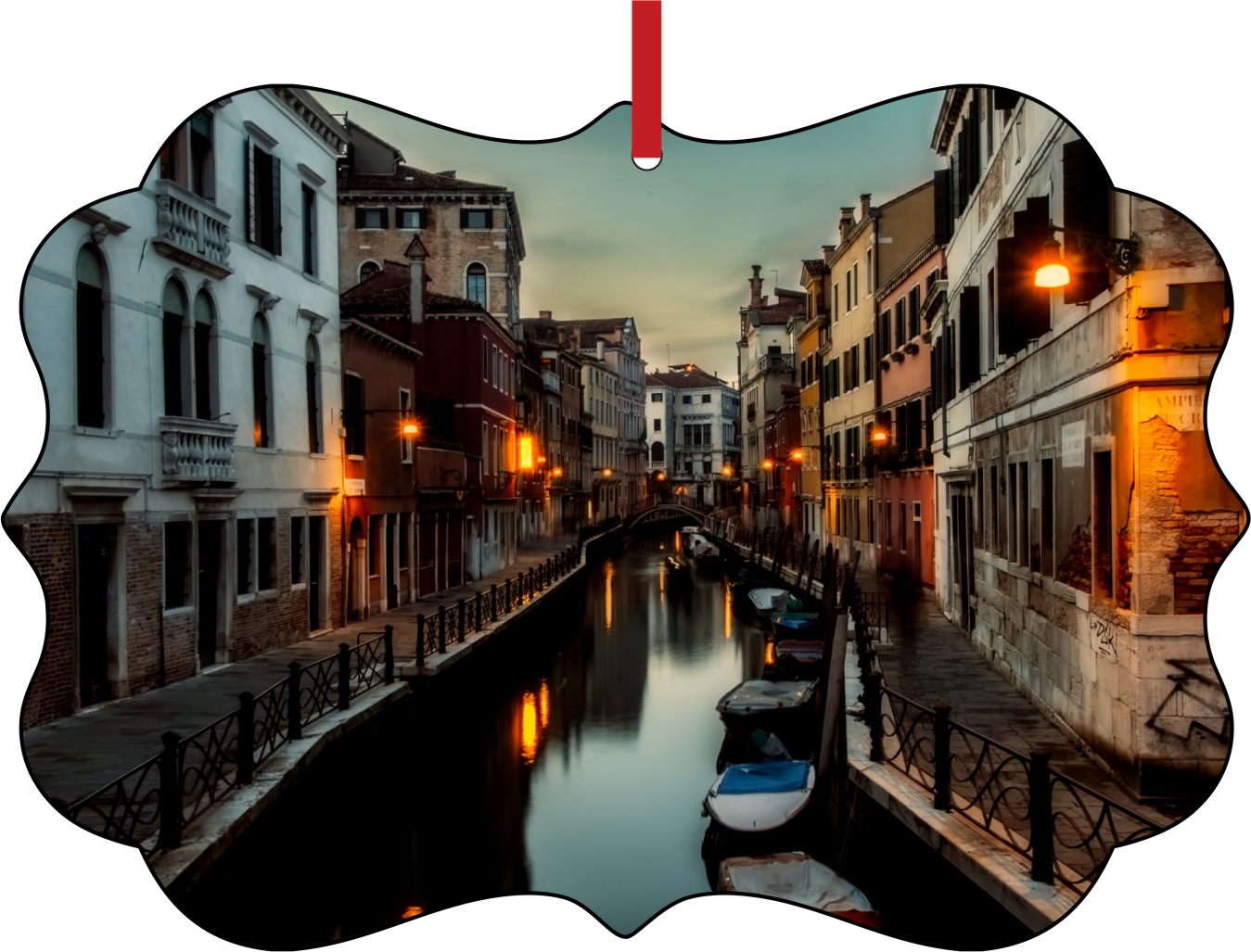 Venice River Gondolas Italy Double Sided Elegant Aluminum