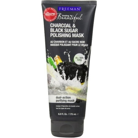 Freeman Feeling Beautiful Facial Polishing Mask, Charcoal & Black Sugar 6 oz (Pack of 3)