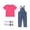 Hot Pink, variant on Avtoify Summer Girls Short Sleeve Round-Neck Shirts Solid Color Short Sleeve Top Denim Suspender Pants Matching Socks 3 Piece Unisex Outfit for Kids Aged 1-10 Daily Outfit Suit