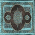 thumbnail image 1 of Ahgly Company Indoor Square Medallion Light Blue Traditional Area Rugs, 5' Square, 1 of 4
