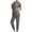 Grey, variant on Amzcrzy Scrubs for Women Set Short Sleeve V Neck Zipper Scrubs Tops Jogger Scrub Pants for Women Casual Stretch Solid Color Nursing Uniform Workwear with Pockets